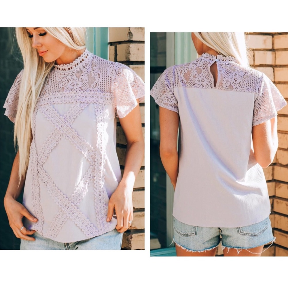 Geo Lace Top - Picture 1 of 4